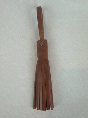 Brown Leather Tassel Keychain Charm Loop By Go Forth Goods Caramel